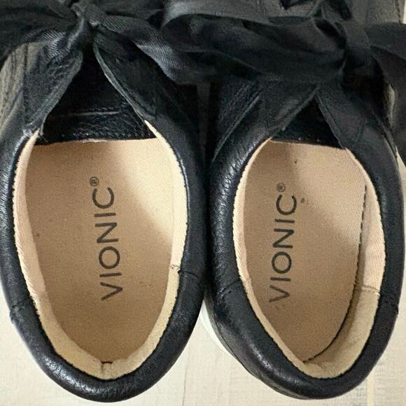 Vionic Chantelle Lace Up Shoes Leather upper orthotic support Women’s Sz 7.5 Blk - Picture 12 of 13